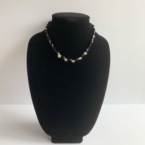 Black & silver beaded Handmade Necklace